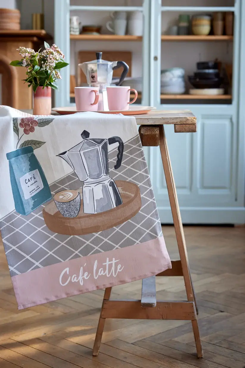 Coucke Cafe Latte Tea Towel