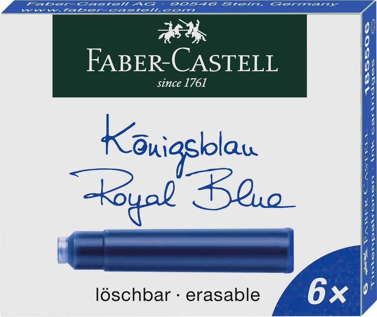 Fountain Pen Ink Cartridges, Box/6 Available in 2 Colors