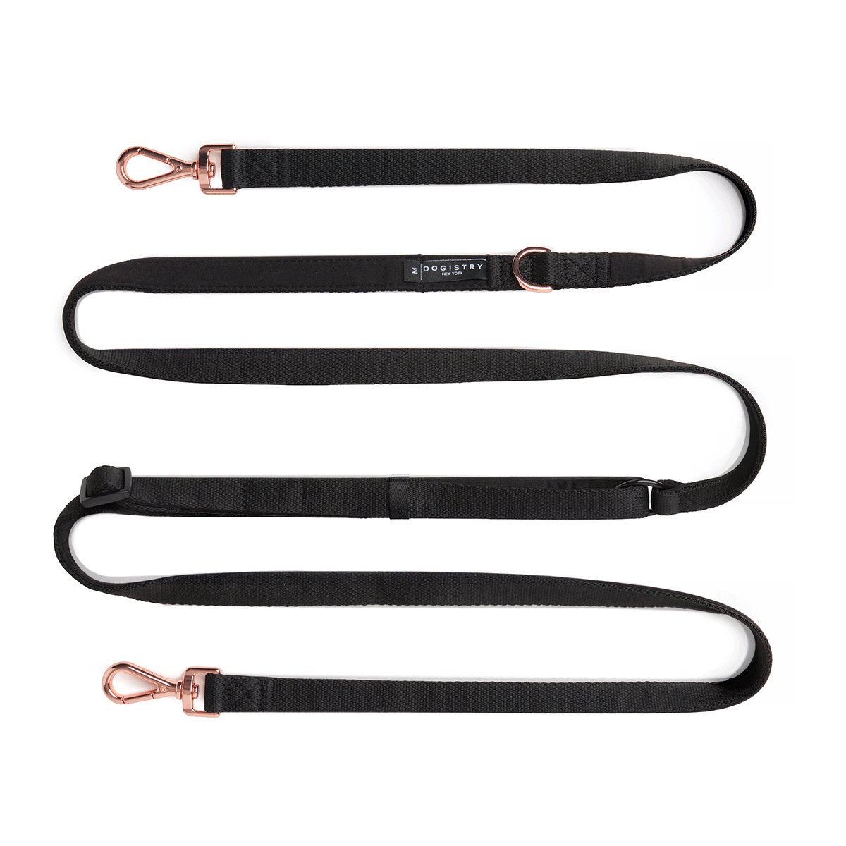 Metro Hands Free Leash – Black / Matte Rose Gold