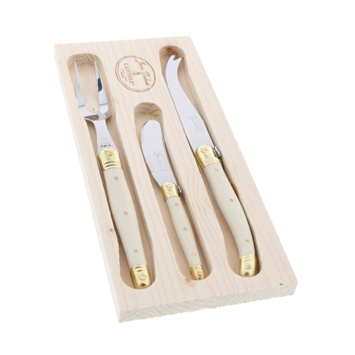 Jean Dubost 3pc Cheese Set with Ivory handles