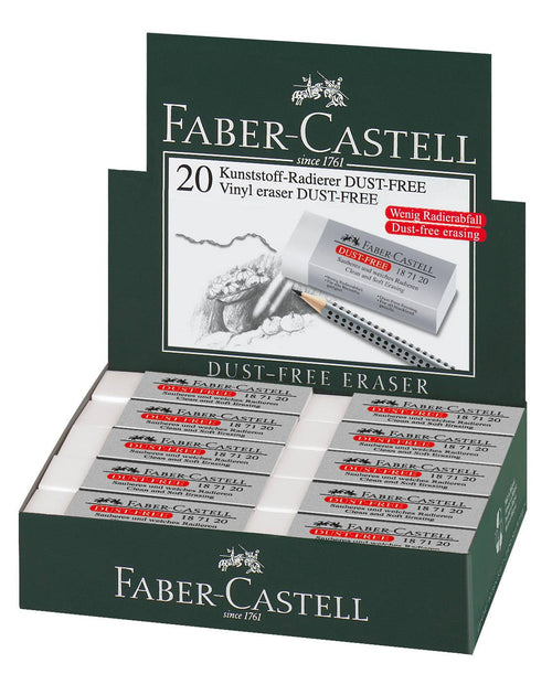 Dust-Free Vinyl Art Eraser, White - Box of 20