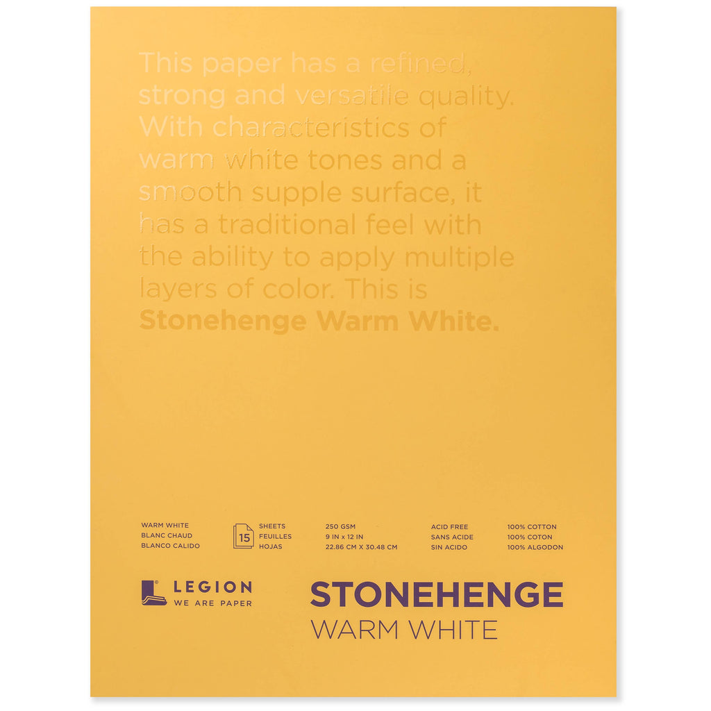 Stonehenge Warm White Cotton Pad for Drawing, Pastel & Ink