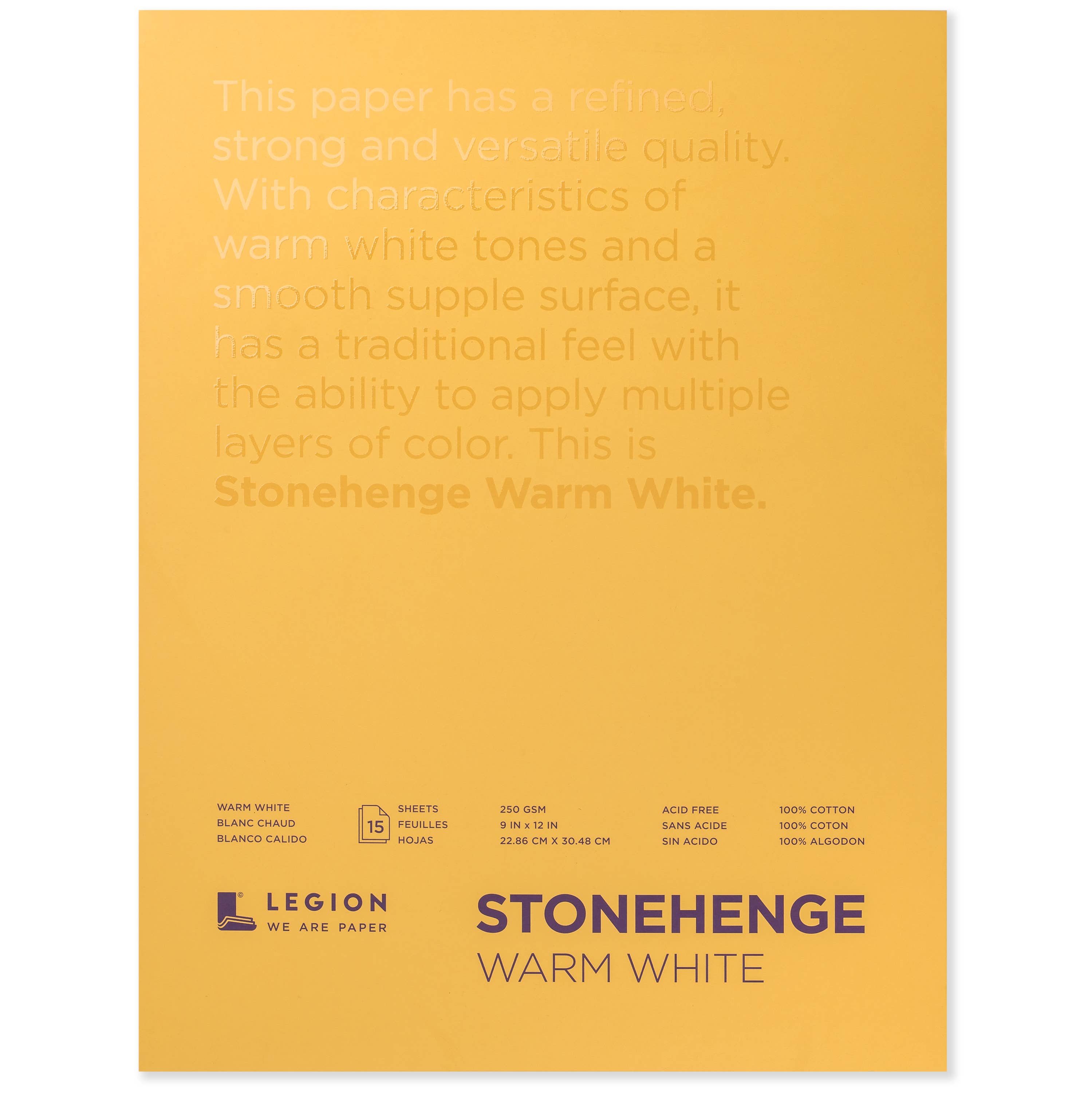 Stonehenge Warm White Cotton Pad for Drawing, Pastel & Ink