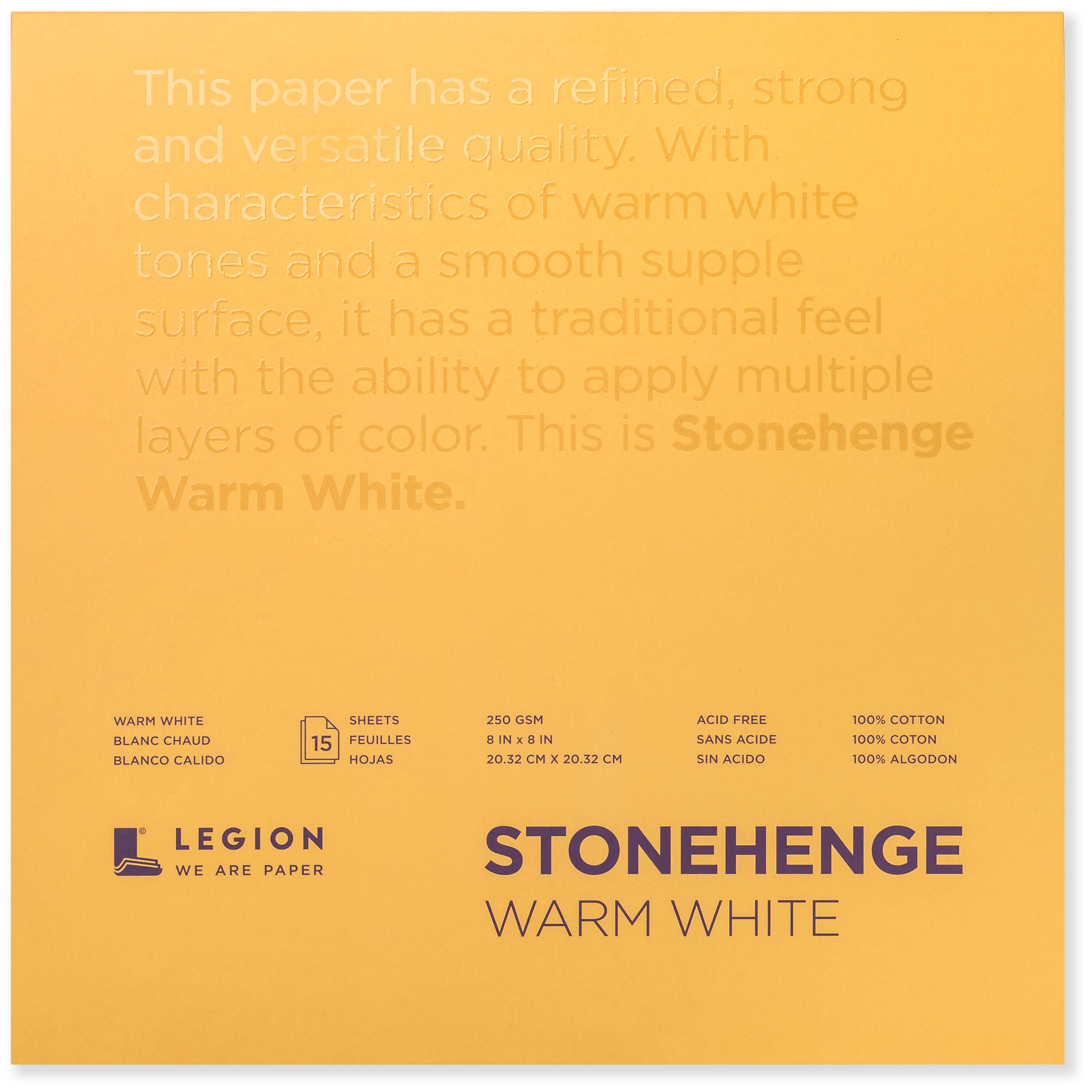 Stonehenge Warm White Cotton Pad for Drawing, Pastel & Ink