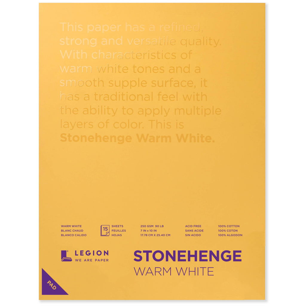 Stonehenge Warm White Cotton Pad for Drawing, Pastel & Ink