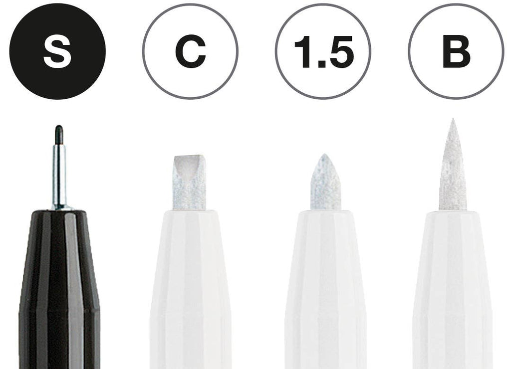 Pitt Artist Pen, Black & White - Wallet of 4