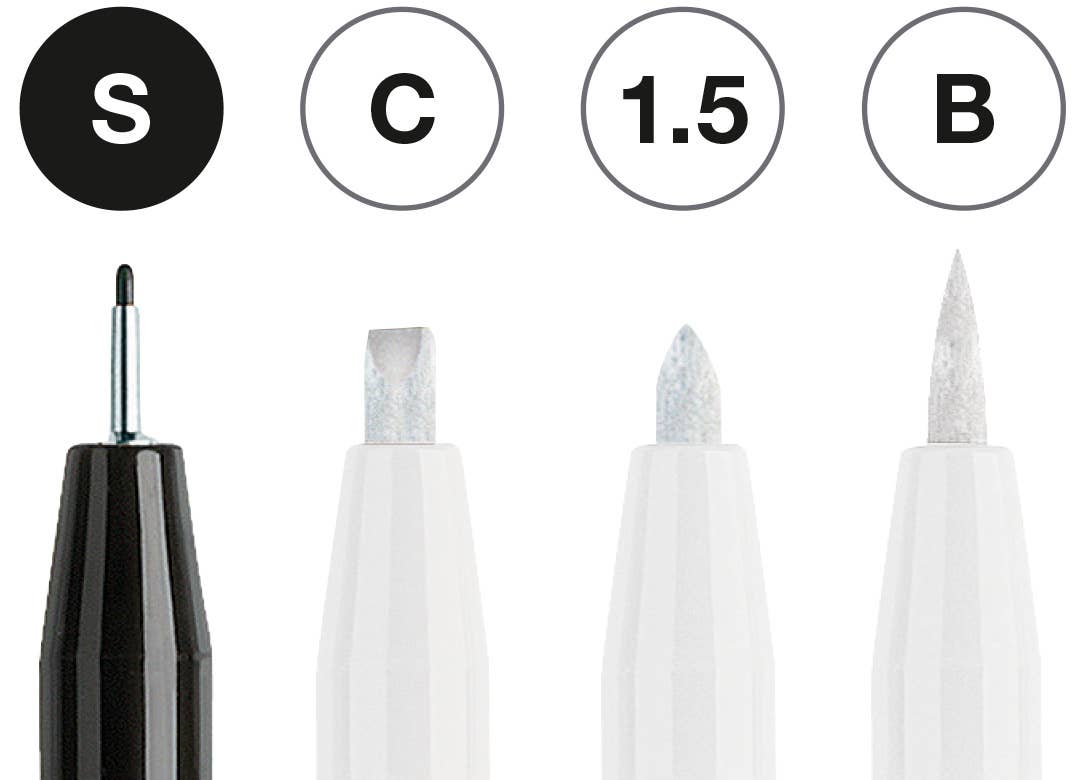Pitt Artist Pen, Black & White - Wallet of 4
