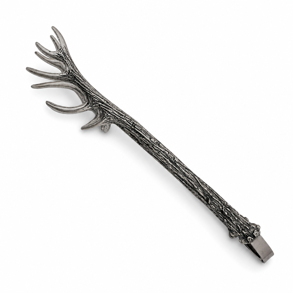 Pewter Antler Pattern Ice / Bread Tongs