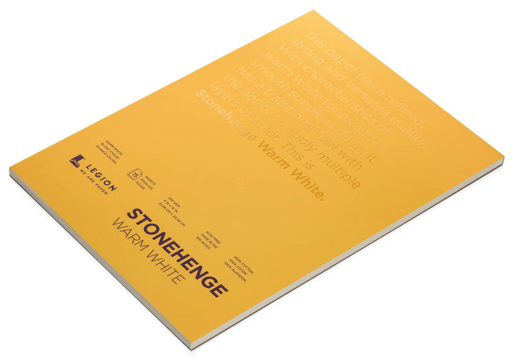 Stonehenge Warm White Cotton Pad for Drawing, Pastel & Ink