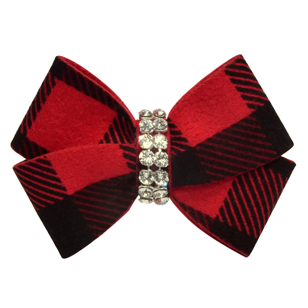 Red Gingham Nouveau Bow Hair Bow
