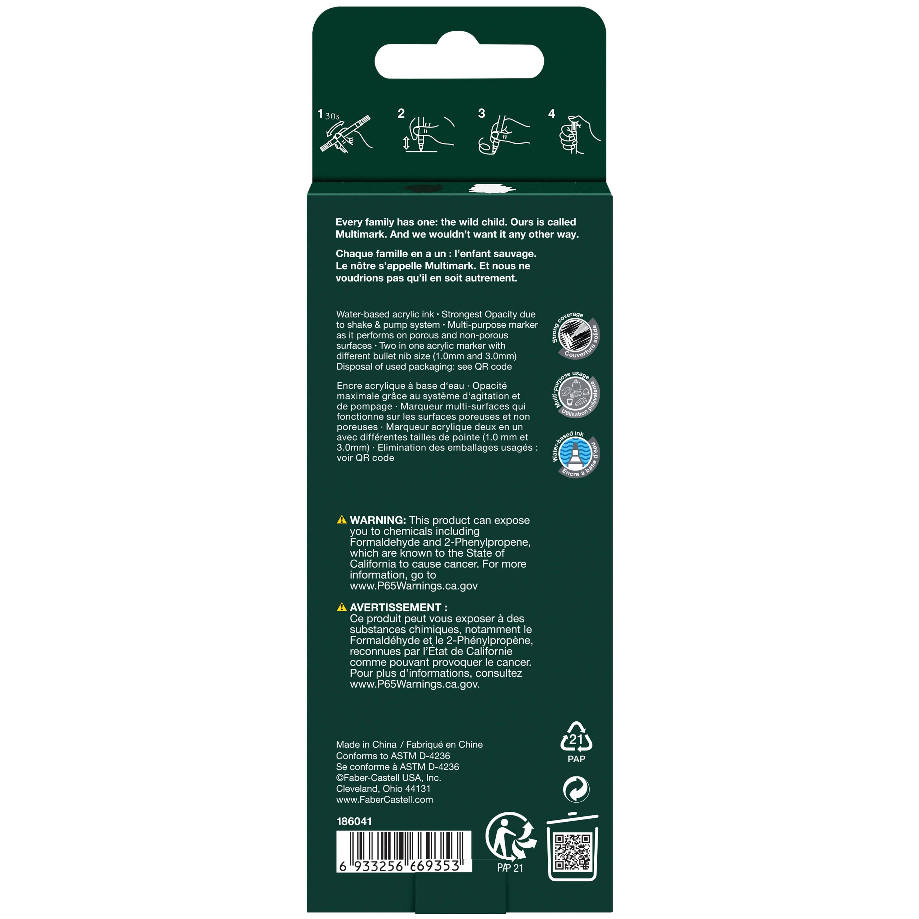 Multimark Acrylic Paint Markers - 2ct Black and White