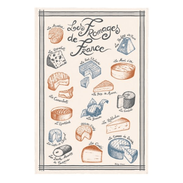 Torchons & Bouchons Tea Towel Les Fromages de France
