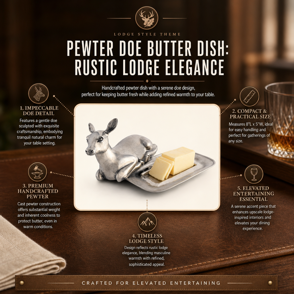 Pewter Doe Butter Dish