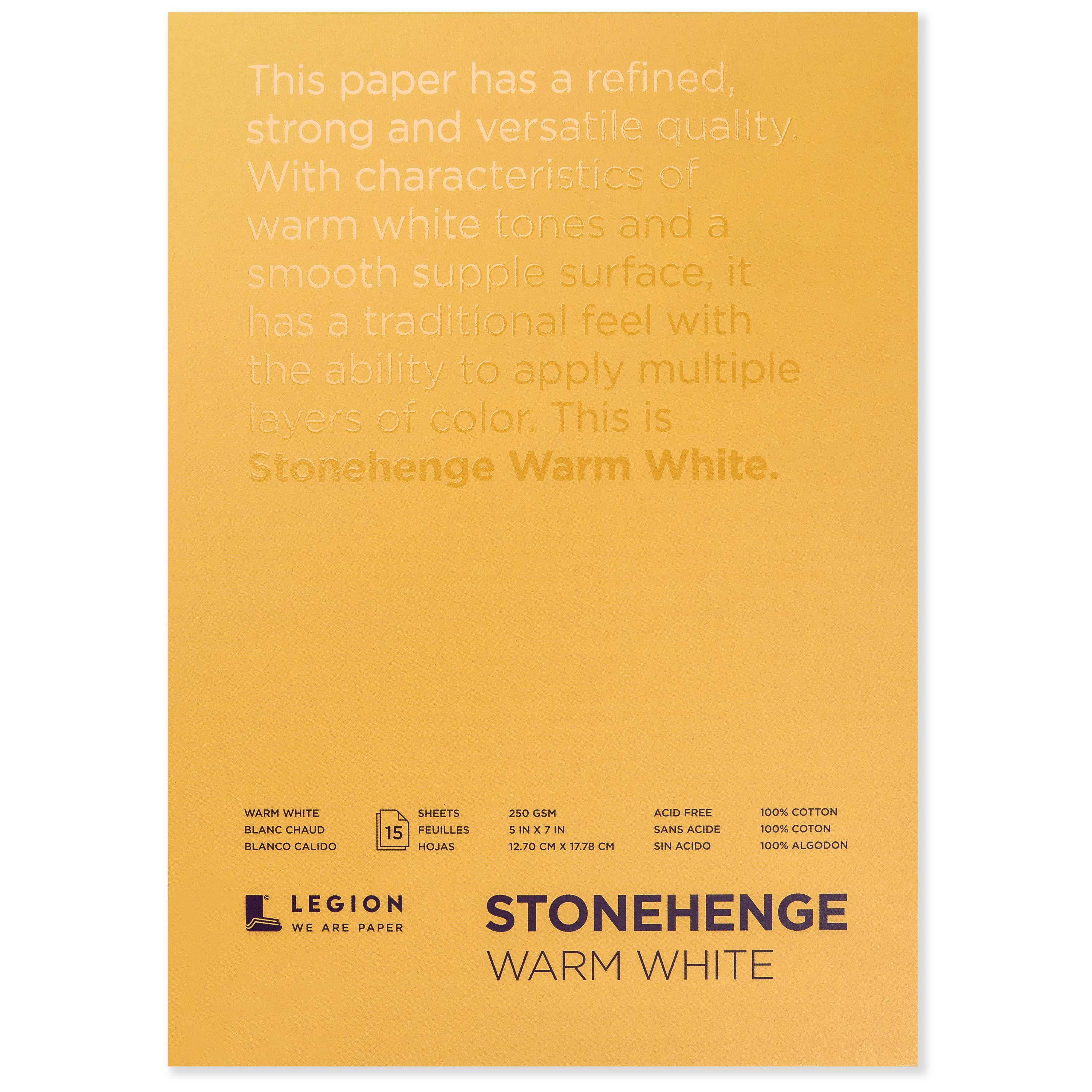 Stonehenge Warm White Cotton Pad for Drawing, Pastel & Ink