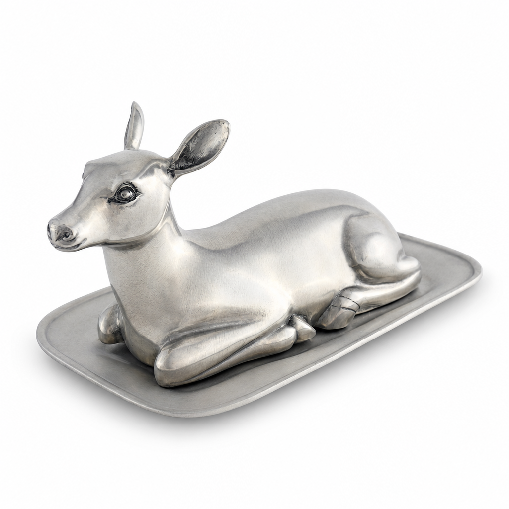 Pewter Doe Butter Dish