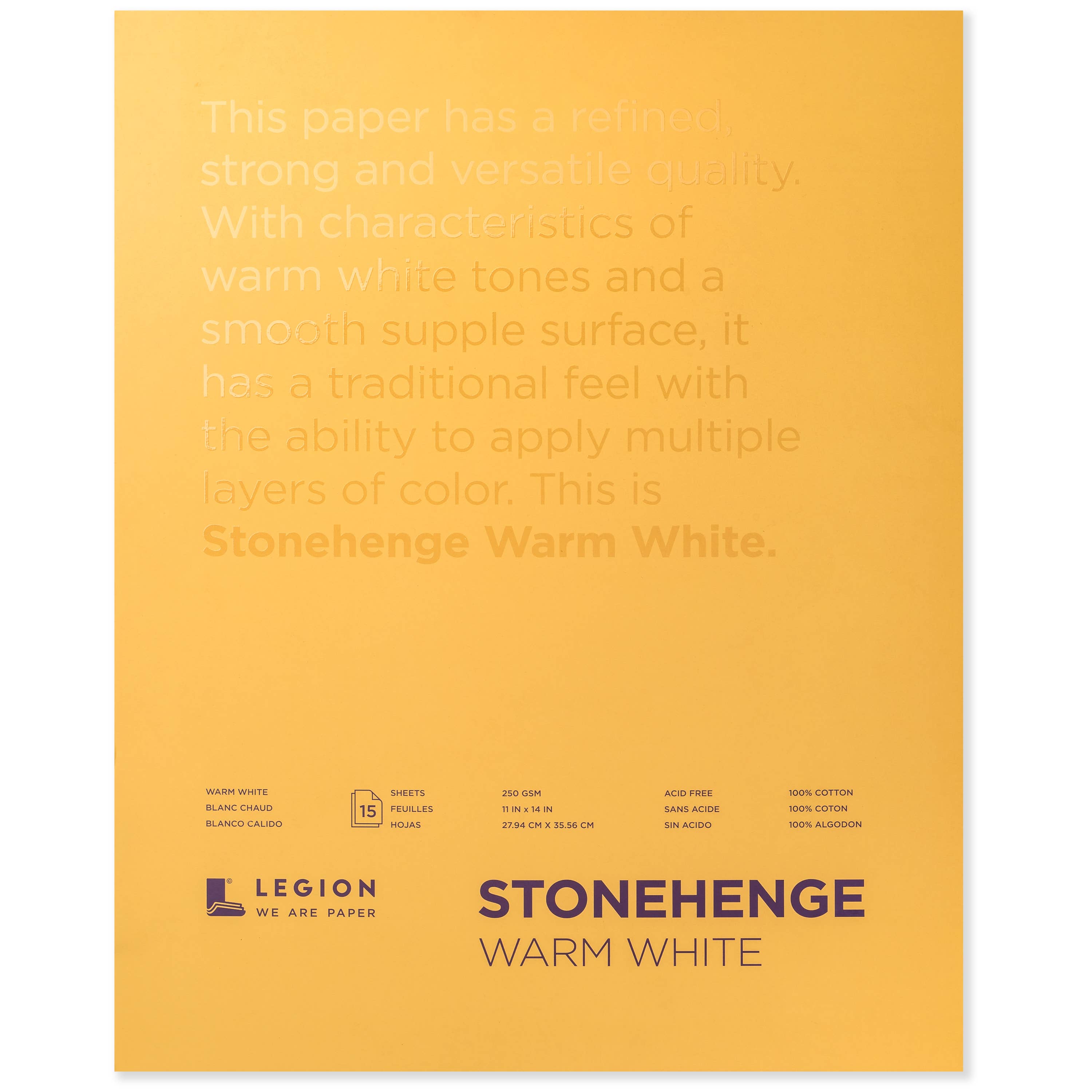 Stonehenge Warm White Cotton Pad for Drawing, Pastel & Ink