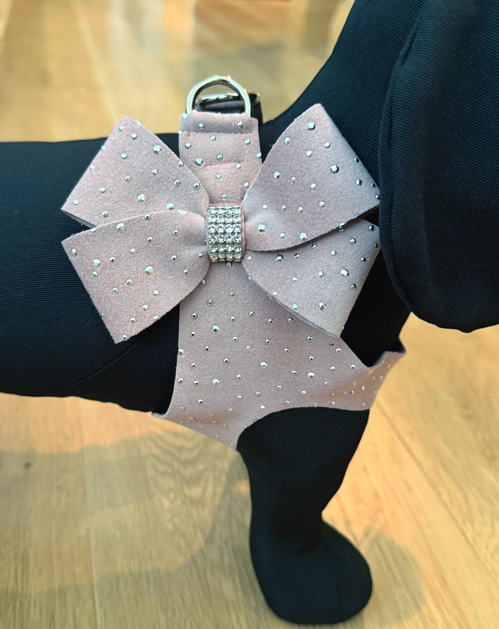 Silver Stardust Nouveau Bow Step In Harness - Rosewood