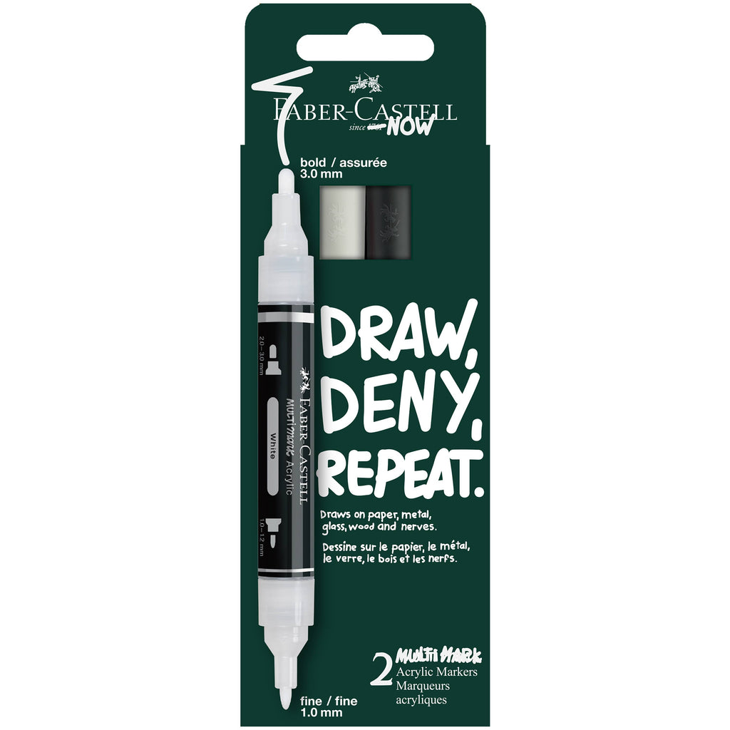 Multimark Acrylic Paint Markers - 2ct Black and White