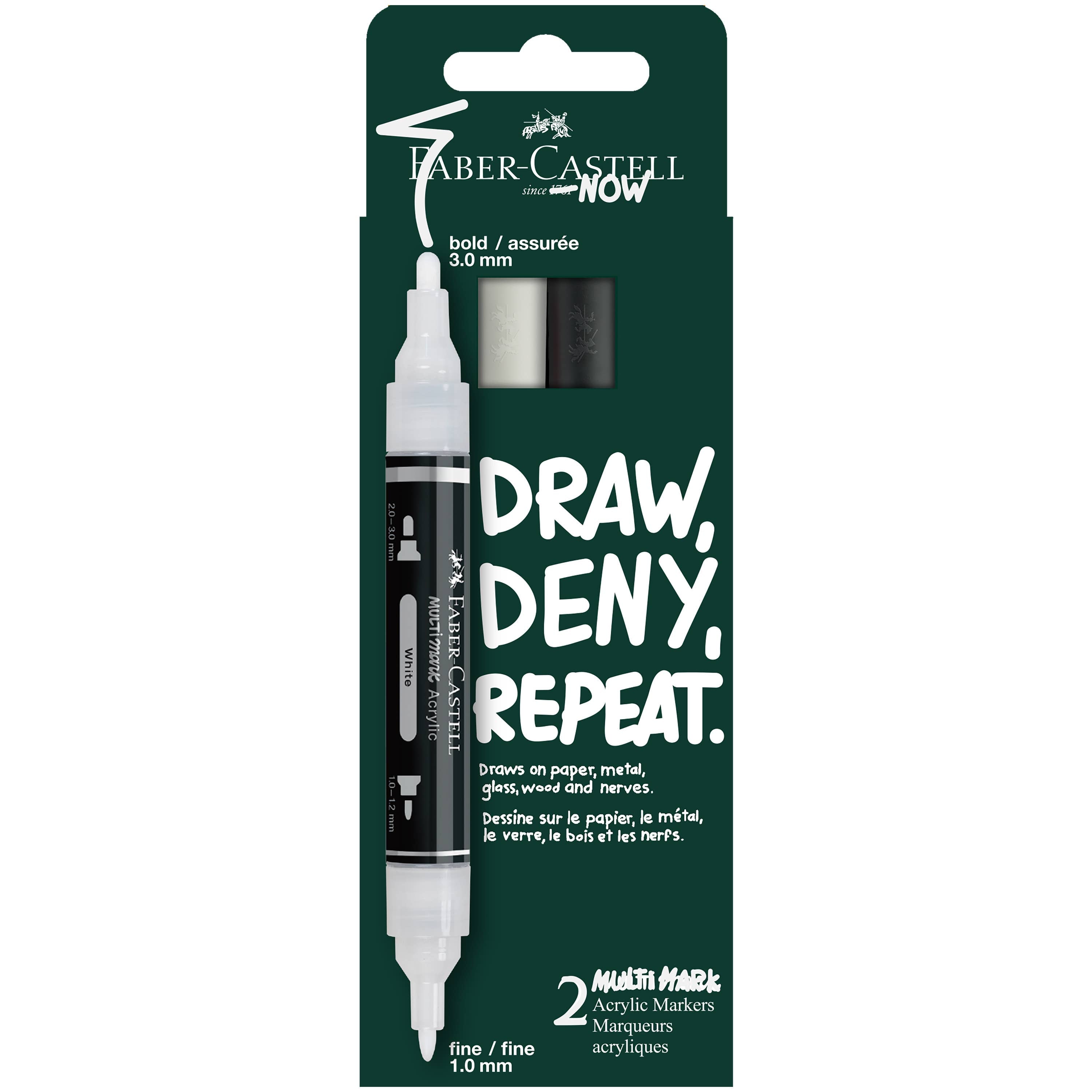 Multimark Acrylic Paint Markers - 2ct Black and White