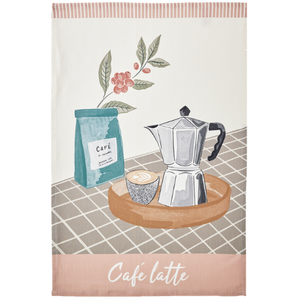 Coucke Cafe Latte Tea Towel