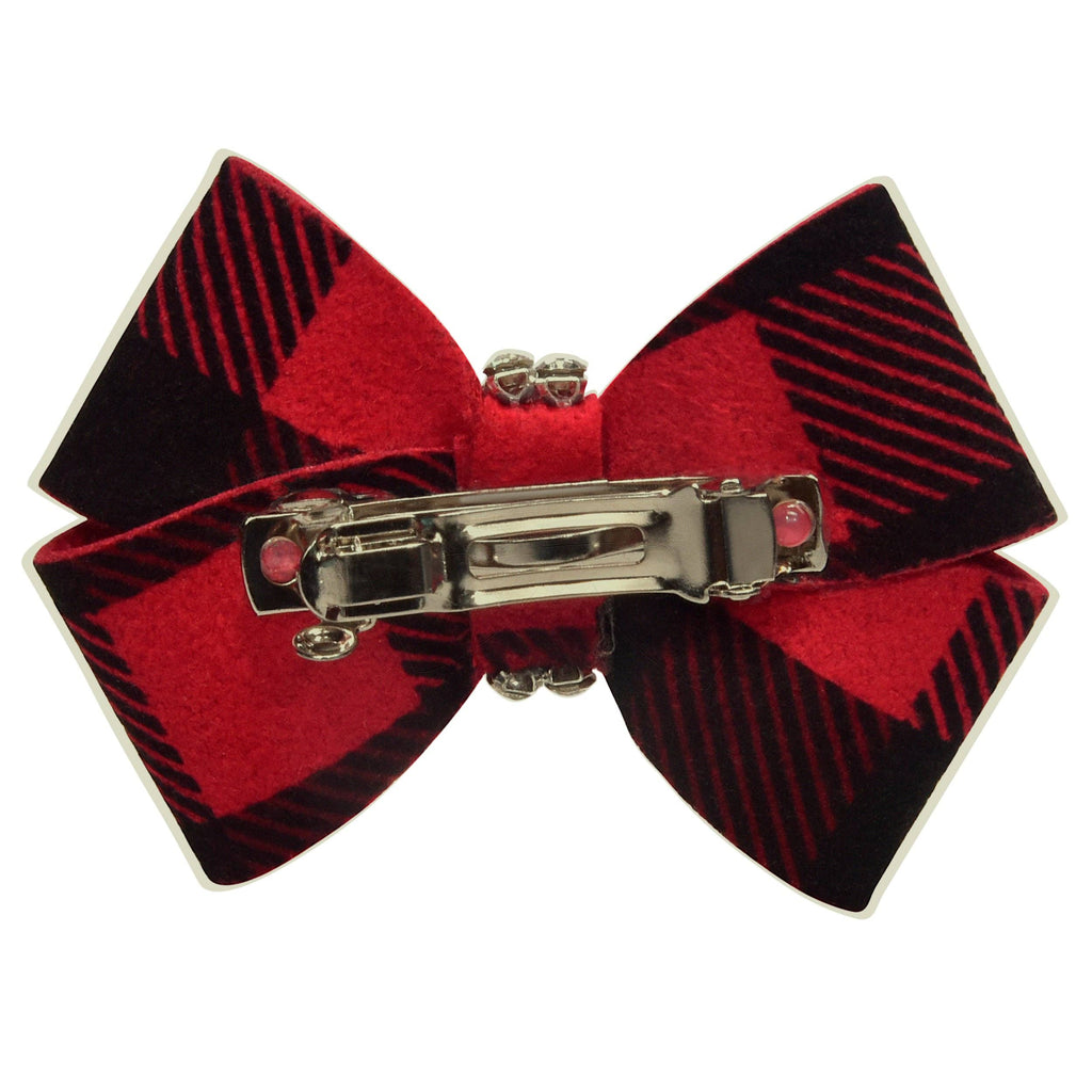 Red Gingham Nouveau Bow Hair Bow