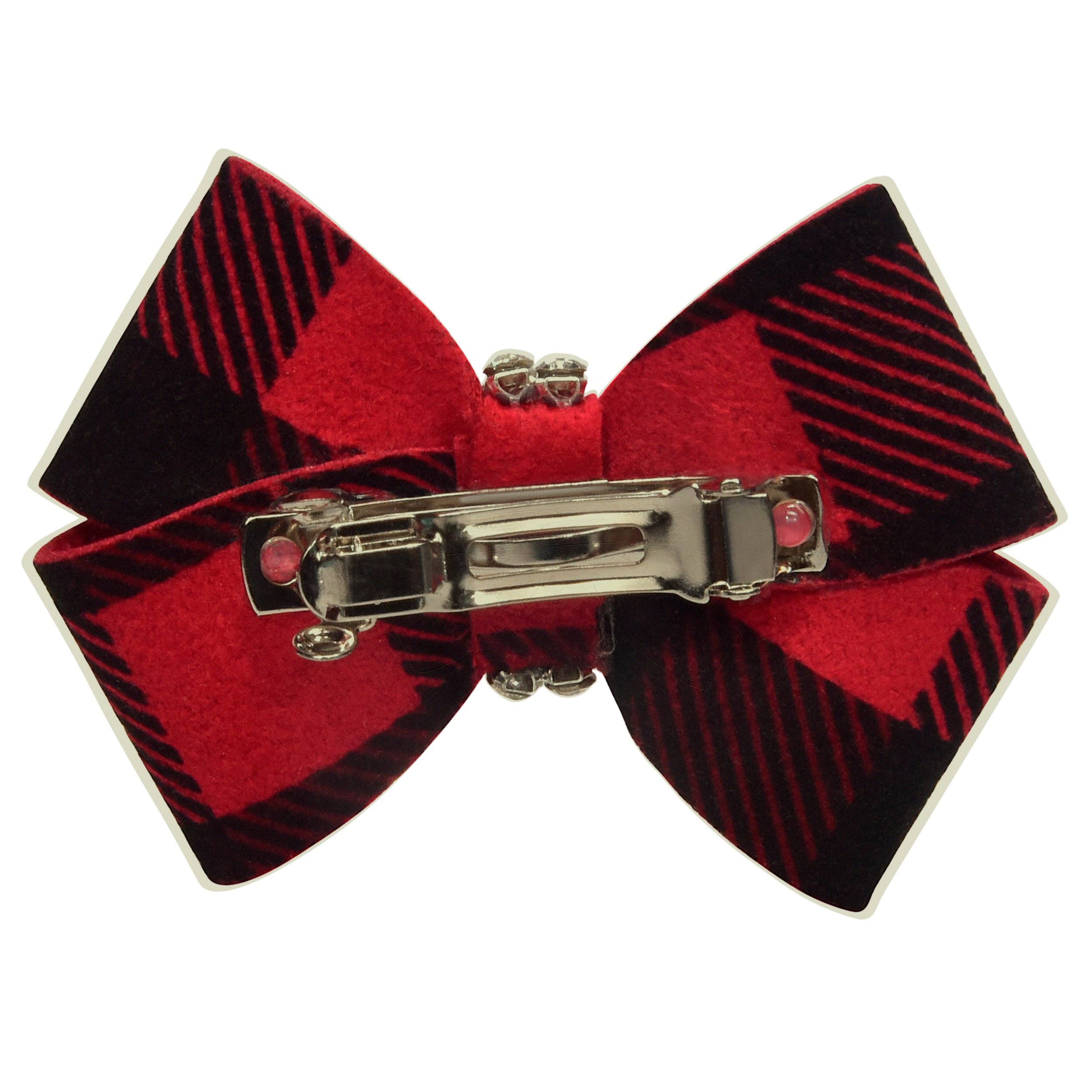 Red Gingham Nouveau Bow Hair Bow