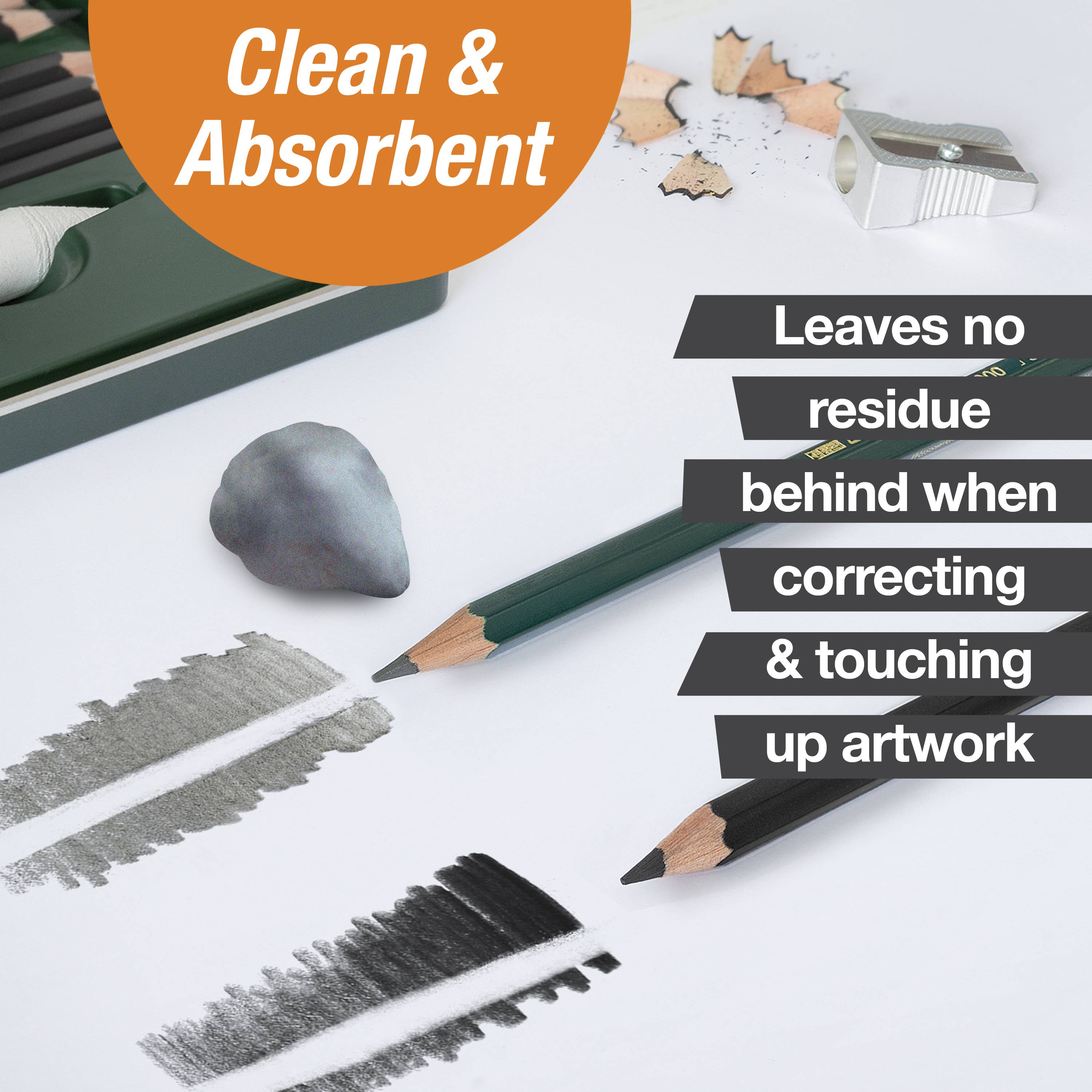 Kneadable Art Eraser, Grey - Box of 18