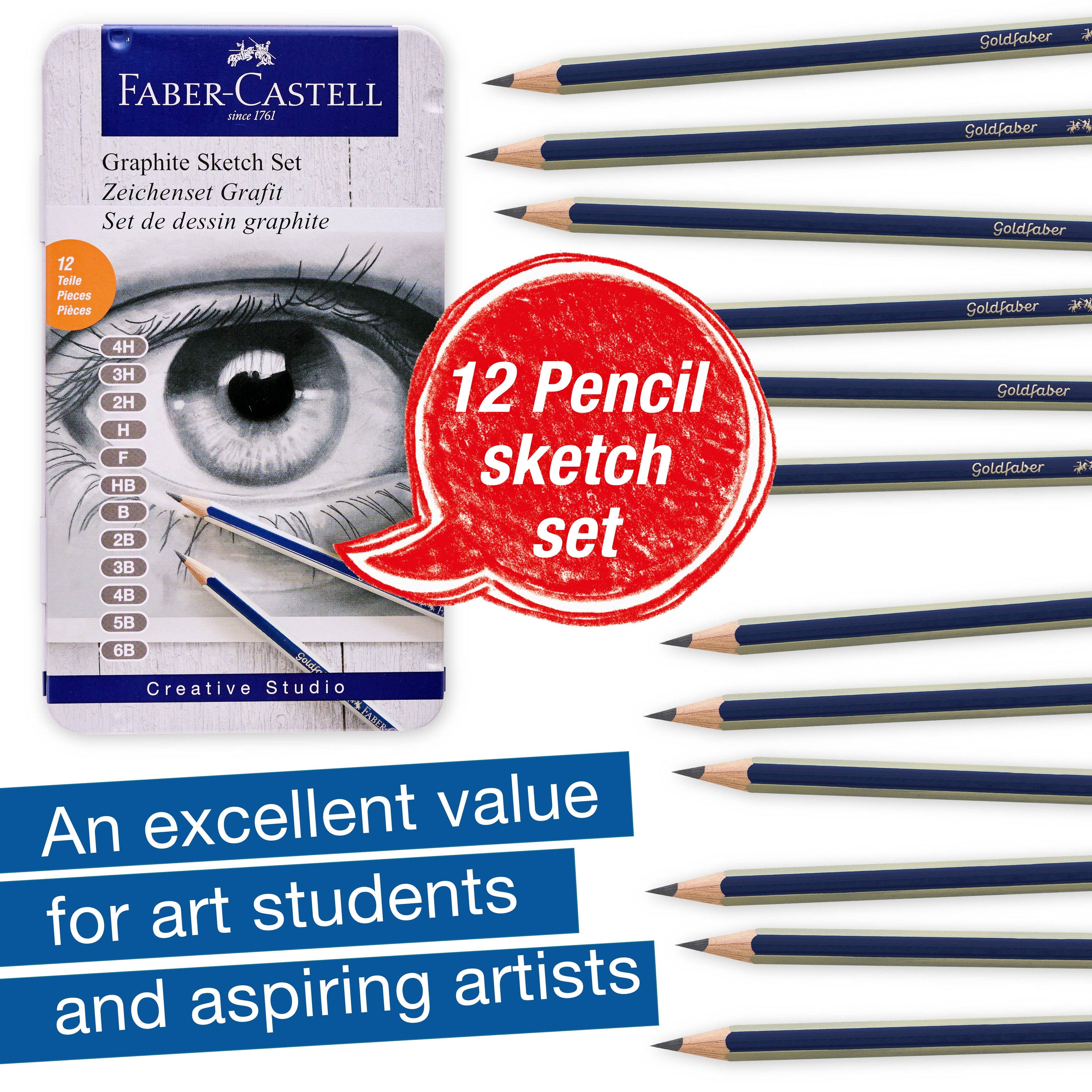 12 Count Goldfaber Graphite Pencil Sketch Set