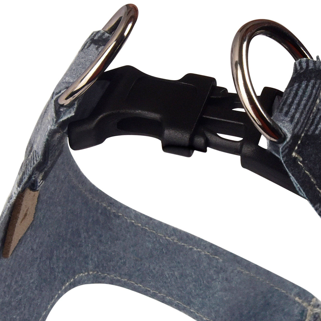 Plain Step In Harness-Charcoal Plaid