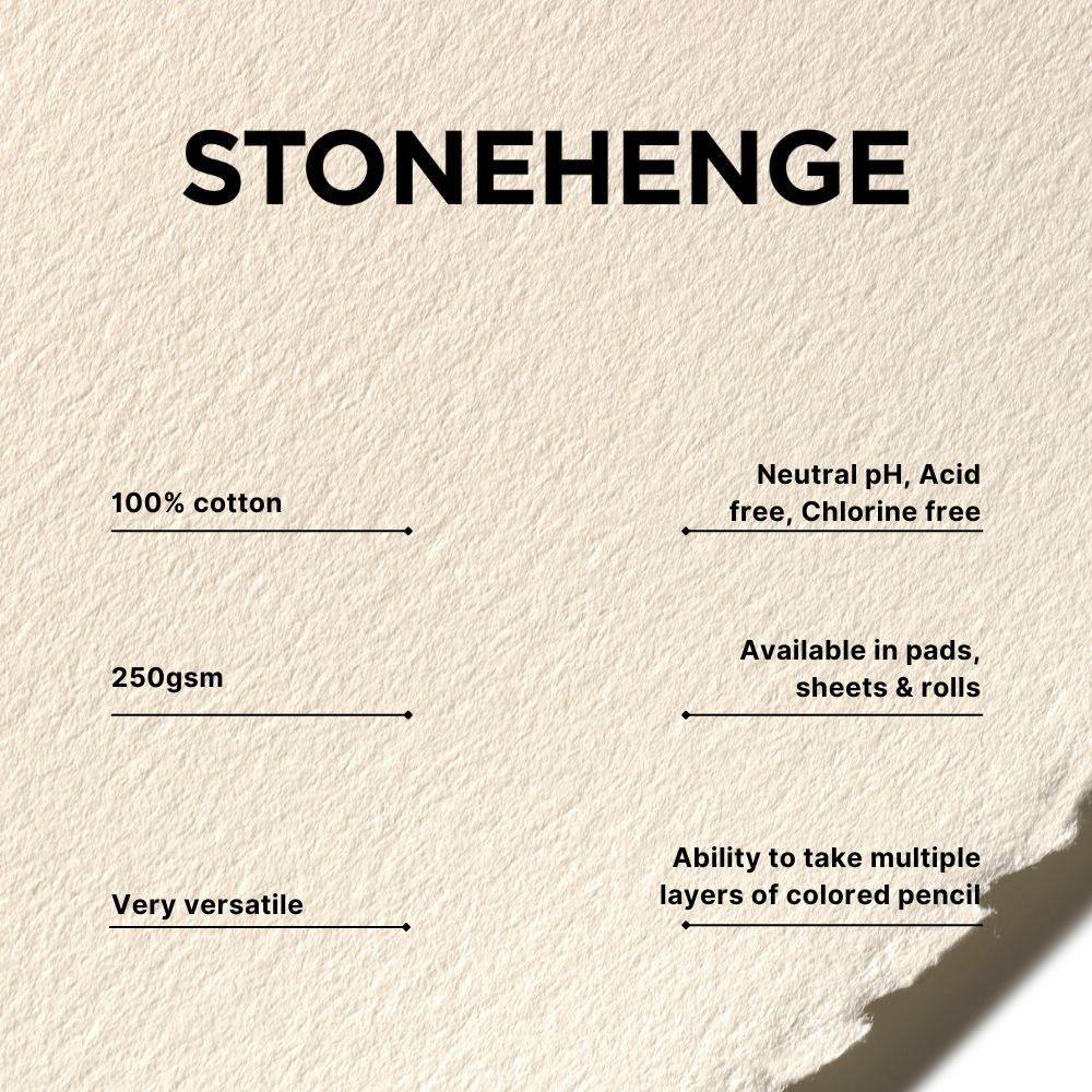 Stonehenge Warm White Cotton Pad for Drawing, Pastel & Ink