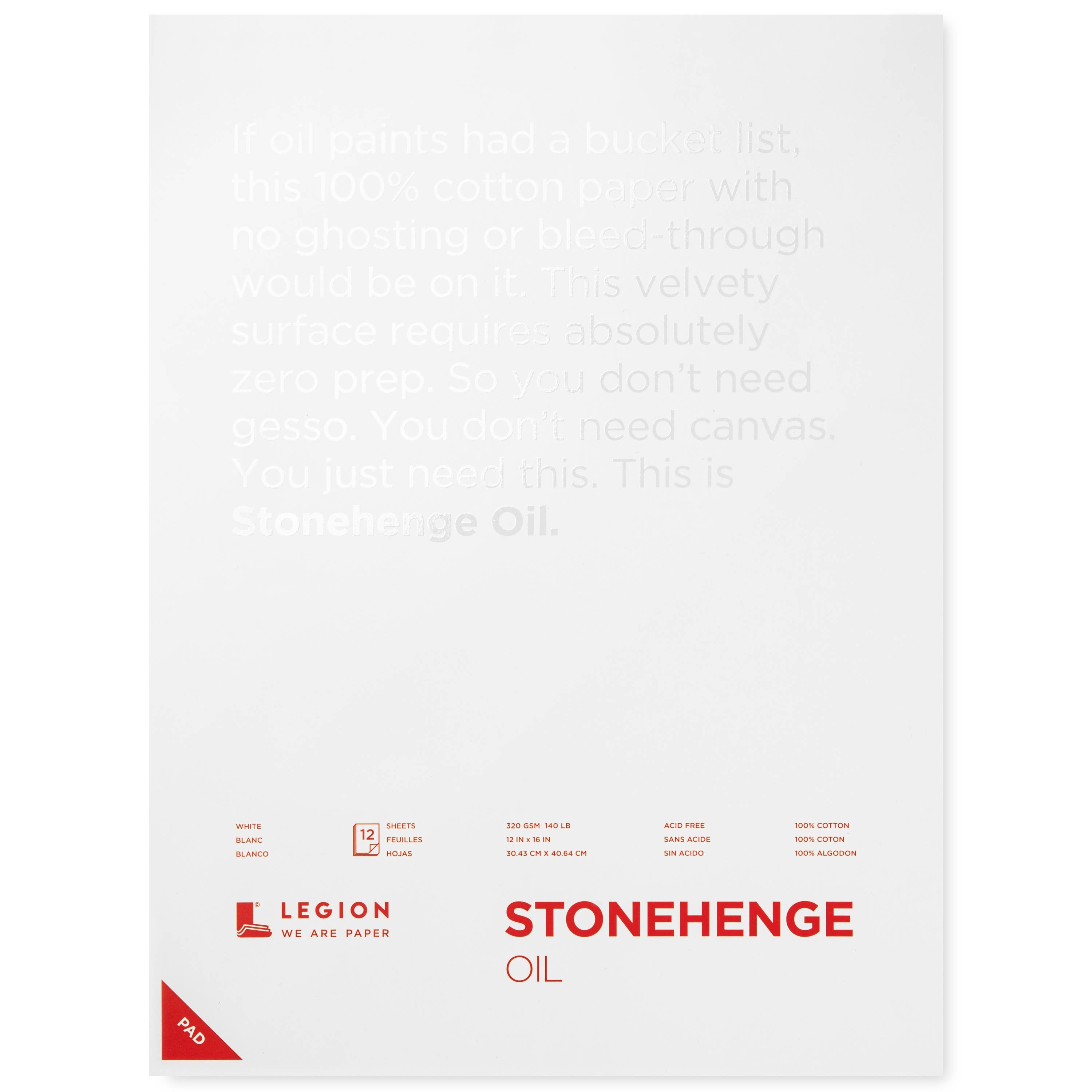Stonehenge Oil Paper Pad - Oil Painting and Oil Pastels